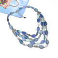 2021 stylish silver acrylic slice link chain multi four dainty layer necklace